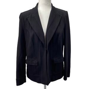 Chicos Black Structured Blazer Women Size 0 Small Career Jacket